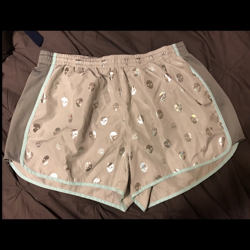 PINK holographic running shorts